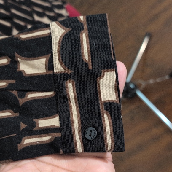 Milano| Black and Brown Retro Graphic Top Viscose - Picture 6 of 13